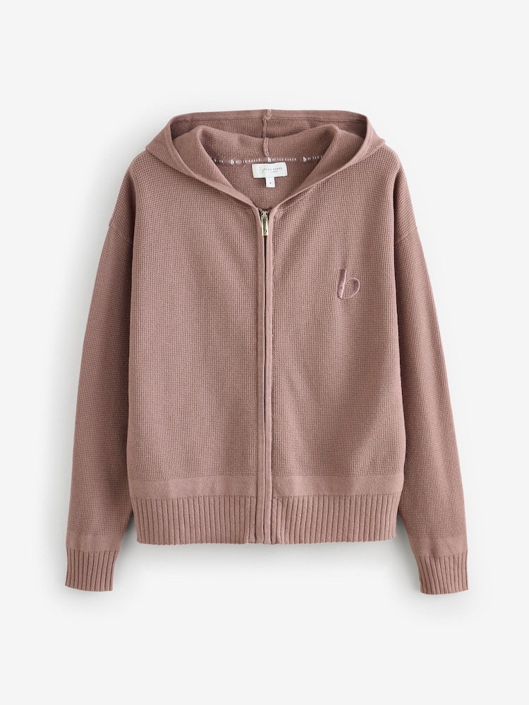 B by Ted Baker Pink Knit Zip Through Loungewear Set - Image 1 of 1