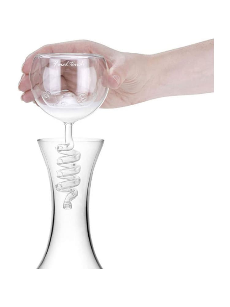 MenKind Clear Final Touch Twister Glass Aerator Decanter Set - Image 2 of 3