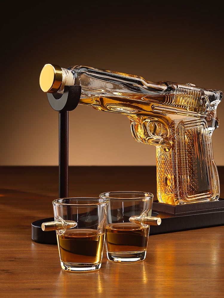 MenKind Clear Gun Decanter And Glass Gift Set - Image 1 of 5 MenKind Clear Gun Decanter And Glass Gift Set - Image 1 of 5
