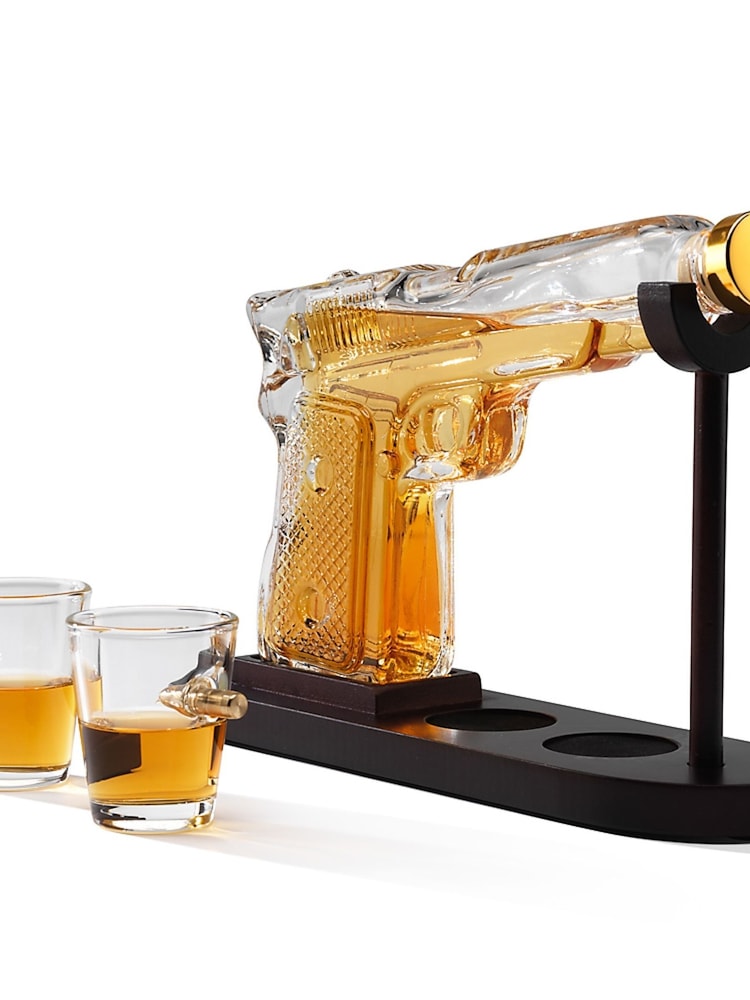 MenKind Clear Gun Decanter And Glass Gift Set - Image 2 of 5 MenKind Clear Gun Decanter And Glass Gift Set - Image 2 of 5