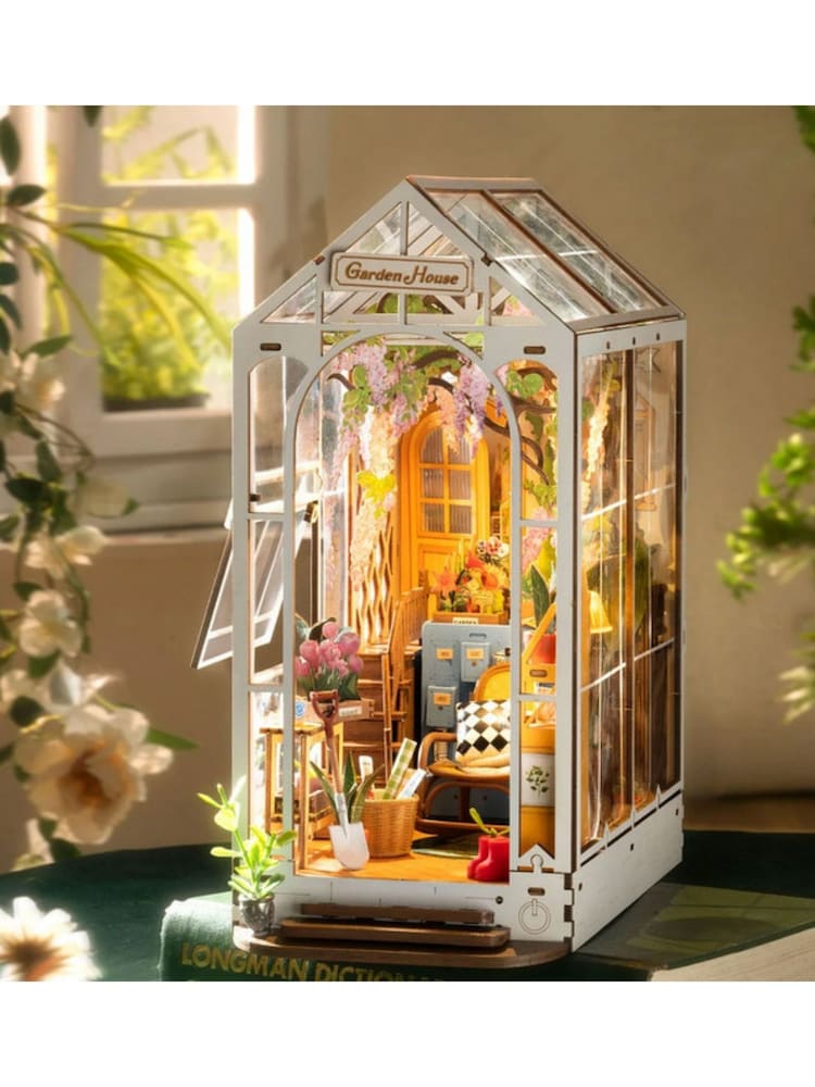 MenKind Multi Greenhouse Book Nook Wooden Construction Kit - Image 1 of 5