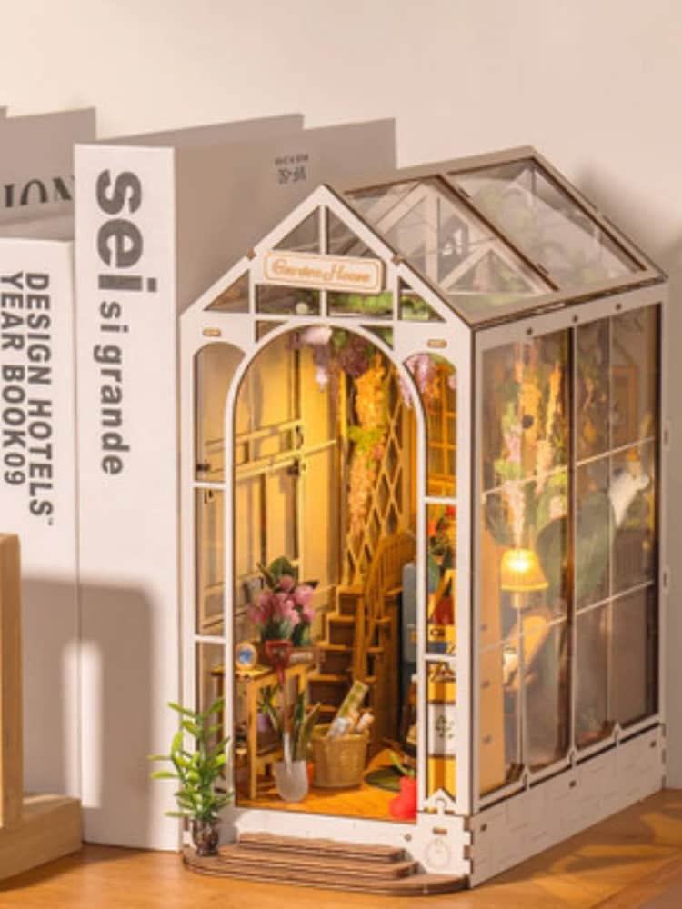 MenKind Multi Greenhouse Book Nook Wooden Construction Kit - Image 1 of 10 MenKind Multi Greenhouse Book Nook Wooden Construction Kit - Image 1 of 10