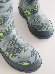 Grey Printed Rubber Wellies - Image 3 of 5