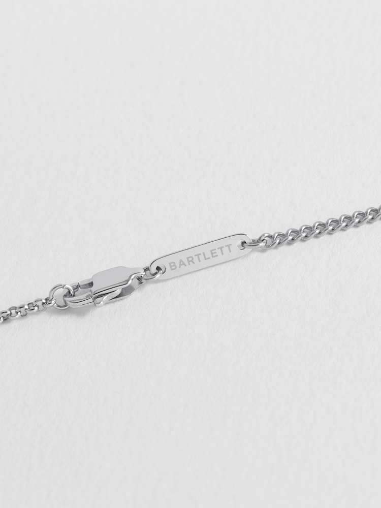 Bartlett Mens Silver Tone Fine Curb Chain Necklace - Image 2 of 4