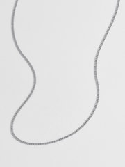 Bartlett Mens Silver Tone Fine Curb Chain Necklace - Image 3 of 4