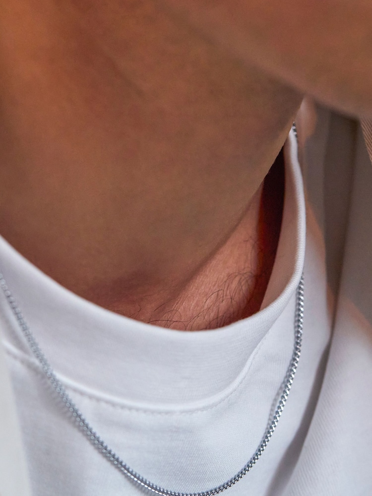 Bartlett Mens Silver Tone Fine Curb Chain Necklace - Image 4 of 4