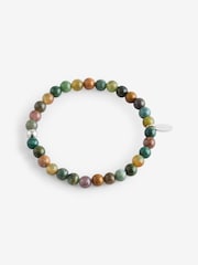 Bartlett Mens Silver Tone Tourmaline Beaded Bracelet - Image 1 of 1