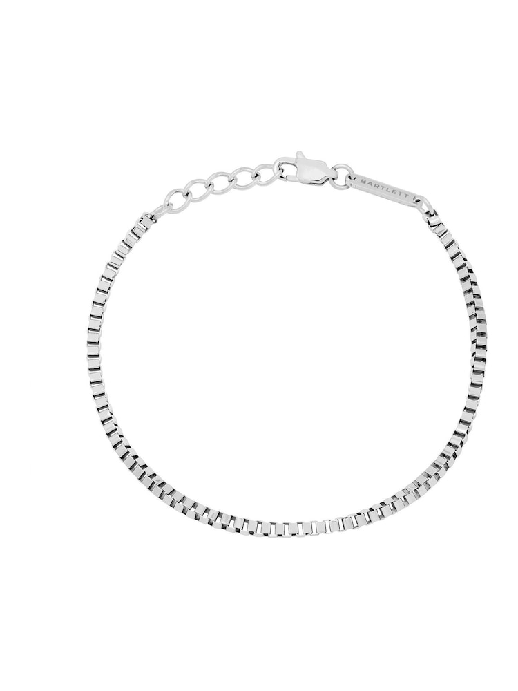 Bartlett Mens Silver Tone Box Chain Bracelet - Image 1 of 3 Bartlett Mens Silver Tone Box Chain Bracelet - Image 1 of 3