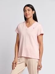 U.S. Polo Assn. Pink Womens Regular Fit V-Neck T-Shirt - Image 1 of 7
