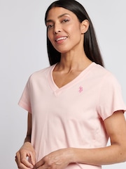 U.S. Polo Assn. Pink Womens Regular Fit V-Neck T-Shirt - Image 4 of 7