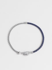 Bartlett Silver Leather And Chain Hook Bracelet - Image 1 of 4
