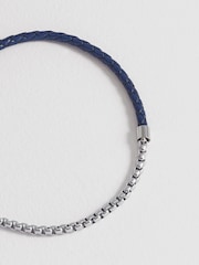 Bartlett Silver Leather And Chain Hook Bracelet - Image 3 of 4