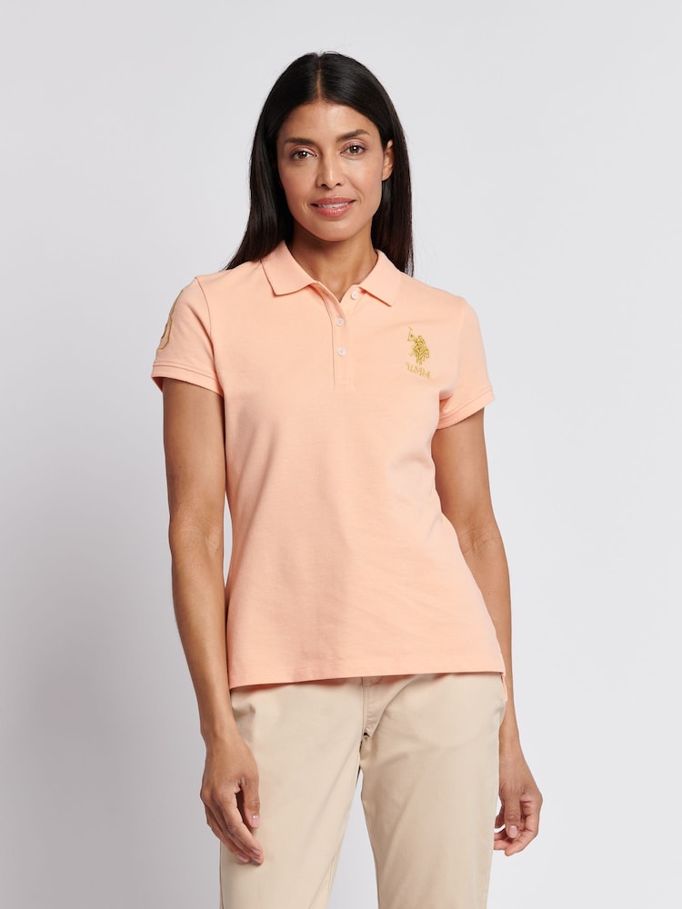 U.S. Polo Assn. Orange Womens Player 3 Polo Shirt - Image 1 of 9