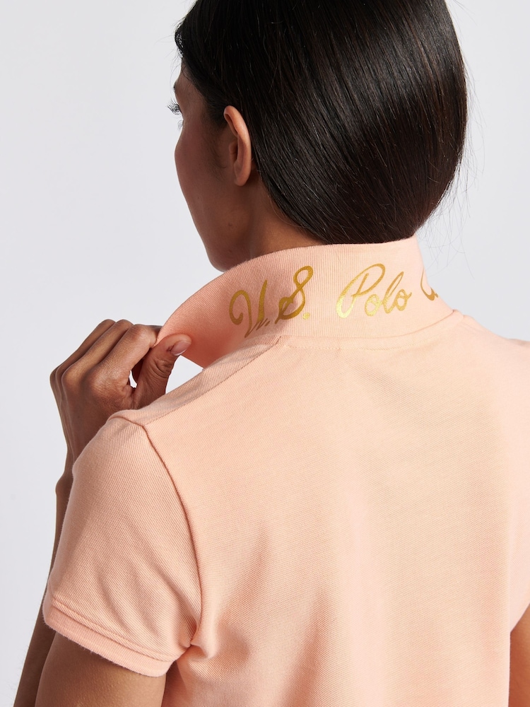 U.S. Polo Assn. Orange Womens Player 3 Polo Shirt - Image 5 of 9