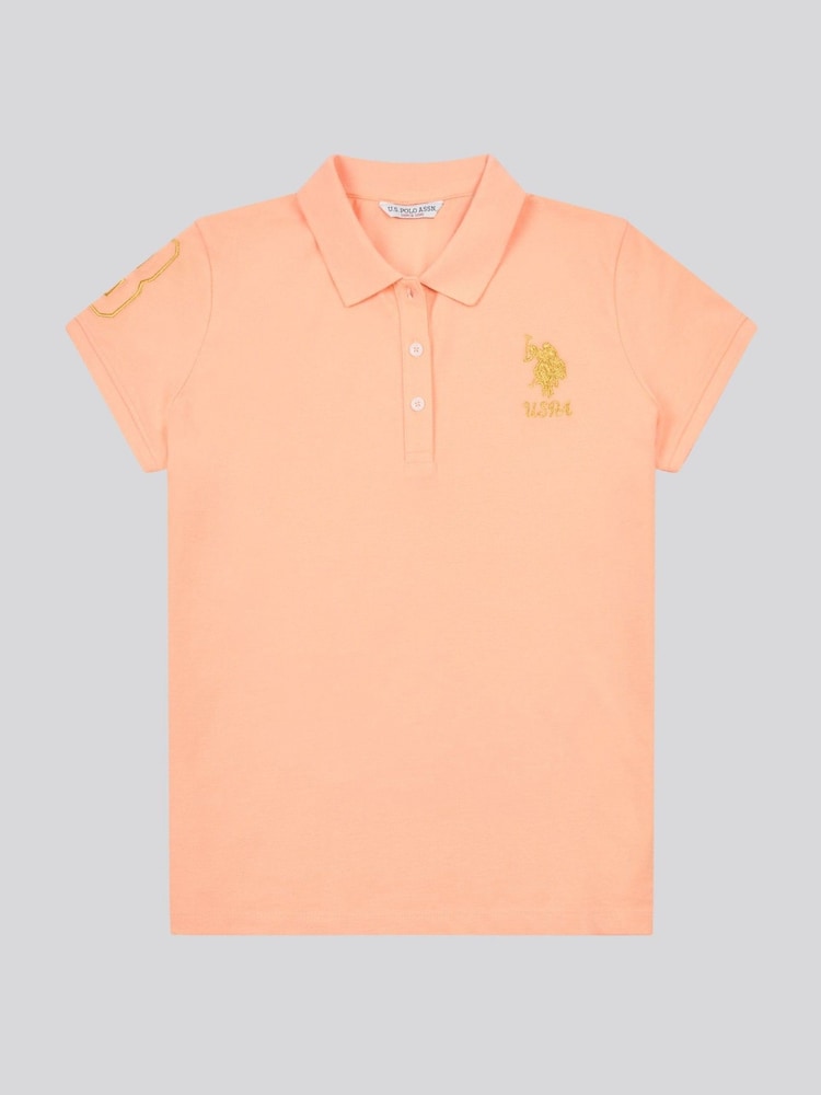 U.S. Polo Assn. Orange Womens Player 3 Polo Shirt - Image 6 of 9