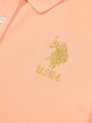U.S. Polo Assn. Orange Womens Player 3 Polo Shirt - Image 9 of 9