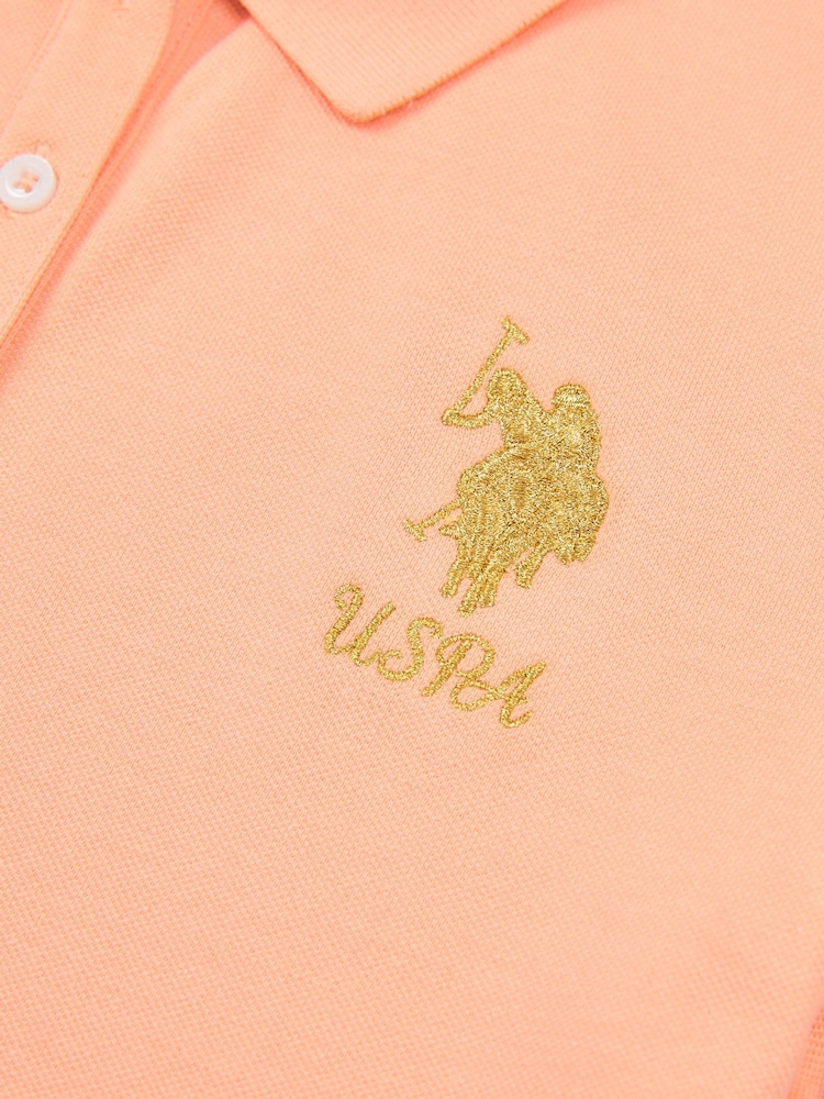 U.S. Polo Assn. Orange Womens Player 3 Polo Shirt - Image 9 of 9