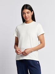 U.S. Polo Assn. Cream Womens Crew Neck Double Horsemen T-Shirt - Image 1 of 7