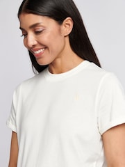 U.S. Polo Assn. Cream Womens Crew Neck Double Horsemen T-Shirt - Image 4 of 7