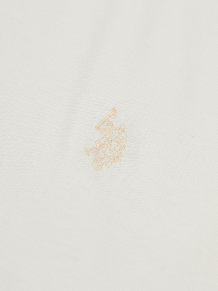 U.S. Polo Assn. Cream Womens Crew Neck Double Horsemen T-Shirt - Image 7 of 7