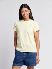 U.S. Polo Assn. Yellow Womens Crew Neck Double Horsemen T-Shirt - Image 1 of 7