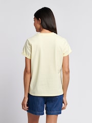 U.S. Polo Assn. Yellow Womens Crew Neck Double Horsemen T-Shirt - Image 2 of 7