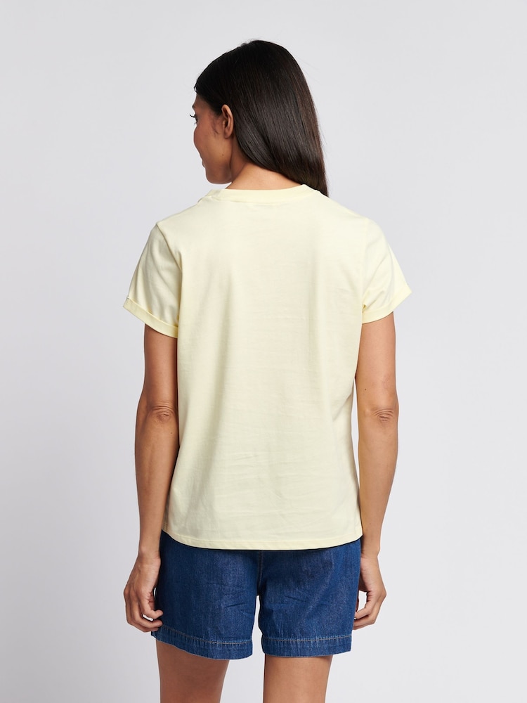 U.S. Polo Assn. Yellow Womens Crew Neck Double Horsemen T-Shirt - Image 2 of 7