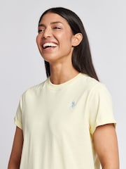 U.S. Polo Assn. Yellow Womens Crew Neck Double Horsemen T-Shirt - Image 4 of 7