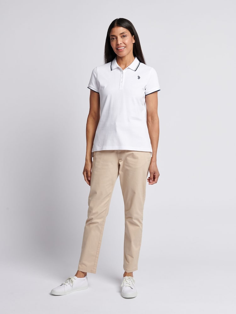 U.S. Polo Assn. White Womens Polo Shirt - Image 3 of 7