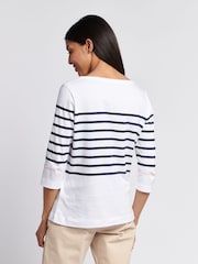 U.S. Polo Assn. Womens Stripe 3/4 Sleeve Boatneck T-Shirt - Imagen 2 de 7