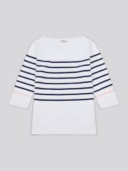 U.S. Polo Assn. Womens Stripe 3/4 Sleeve Boatneck T-Shirt - Imagen 5 de 7