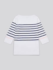 U.S. Polo Assn. Womens Stripe 3/4 Sleeve Boatneck T-Shirt - Imagen 6 de 7
