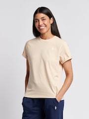 U.S. Polo Assn. Natural Womens Crew Neck Double Horsemen T-Shirt - Image 1 of 7