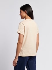 U.S. Polo Assn. Natural Womens Crew Neck Double Horsemen T-Shirt - Image 2 of 7