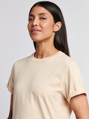 U.S. Polo Assn. Natural Womens Crew Neck Double Horsemen T-Shirt - Image 4 of 7