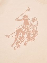 U.S. Polo Assn. Natural Womens Double Horsemen Print Crew Neck T-Shirt - Image 7 of 7