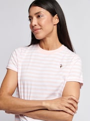 Rosa - U.S. Polo Assn Womens Stripe Crew Neck T-Shirt - Imagen 4 de 7