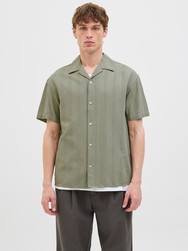 Camisa texturizada com gola reverberante JACK & JONES - Imagem 1 de 5