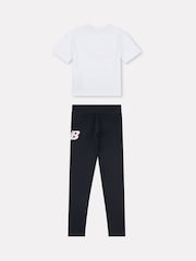 New Balance White Kids CDL Floral Shoes Graphic T-Shirt and Leggings Set - Image 2 of 5