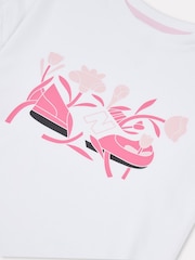 New Balance White Kids CDL Floral Shoes Graphic T-Shirt and Leggings Set - Image 4 of 5