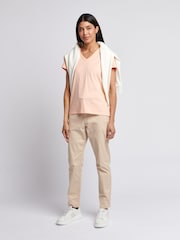 U.S. Polo Assn. Orange Womens Regular Fit V-Neck T-Shirt - Image 3 of 7