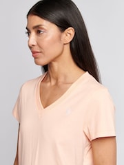 U.S. Polo Assn. Orange Womens Regular Fit V-Neck T-Shirt - Image 4 of 7