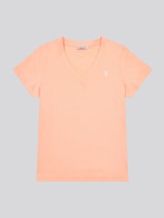 U.S. Polo Assn. Orange Womens Regular Fit V-Neck T-Shirt - Image 5 of 7