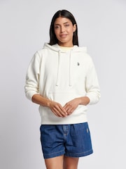 U.S. Polo Assn. Cream Womens Double Horsemen Loopback Hoodie - Image 1 of 7