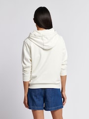 U.S. Polo Assn. Cream Womens Double Horsemen Loopback Hoodie - Image 4 of 7