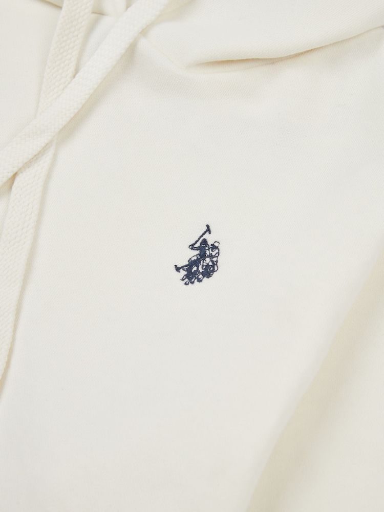 U.S. Polo Assn. Cream Womens Double Horsemen Loopback Hoodie - Image 7 of 7