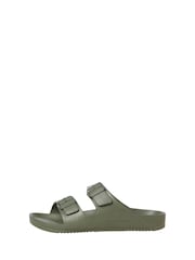 JACK & JONES Brown Buckle Sliders Sandals - Image 1 of 6