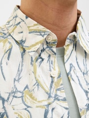 JACK & JONES White Floral Print Short Sleeve Shirt - Image 5 of 5