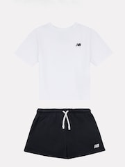 New Balance White Small Kids Logo T-Shirt and Shorts Set - Image 1 of 5