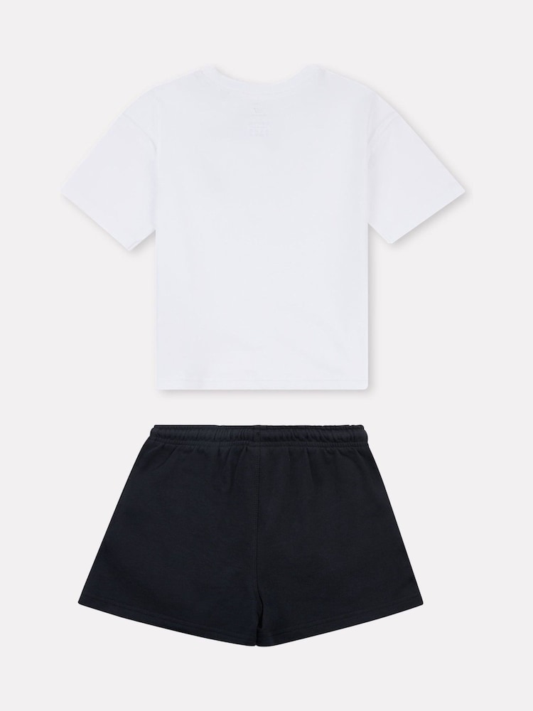 New Balance White Small Kids Logo T-Shirt and Shorts Set - Image 2 of 5